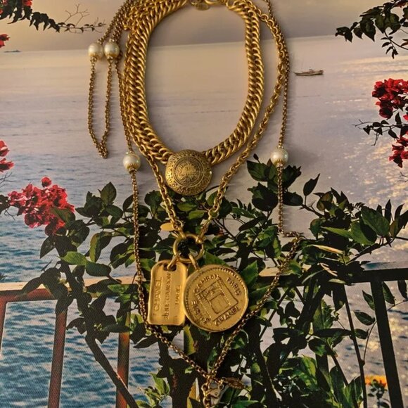 CHANEL 31 RUE CAMBON 1980’s double pendant chain, stack with other Chanel neckla - Picture 5 of 8